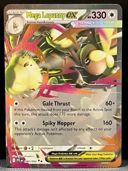 Mega Lopunny Ex 084/094 Phantasmal Flames English Pokemon TCG Near Mint NM - Image 1