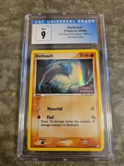 Barboach Reverse Holo CGC 9 Mint EX Holon Phantoms 60/110 Pokemon TCG 2006 PSA - Image 1