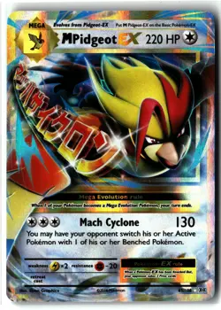 M Pidgeot EX ⭐ 65/108 Holo Rare EX Evolutions 2016 Pokemon NM/LP - Image 1