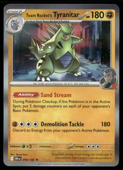 Miscellaneous Cards & Products #096/182 Team Rocket's Tyranitar Holo - Image 1