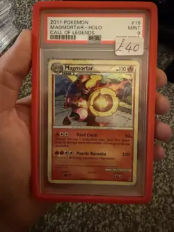 Pokemon Magmortar Holo Rare 16/95 Call of Legends Card PSA 9 - Image 1