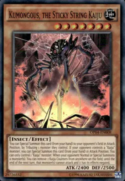 Kumongous, the Sticky String Kaiju Yu-Gi-Oh! OP04-EN008 Super Rare - Image 1