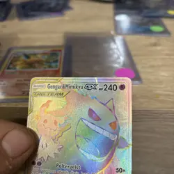Pokemon Gengar & Mimikyu GX 186/181 Rainbow Rare Card Team Up Edition (LP) - Image 2