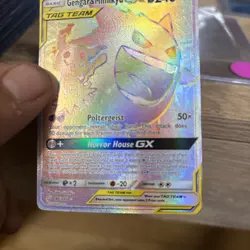 Pokemon Gengar & Mimikyu GX 186/181 Rainbow Rare Card Team Up Edition (LP) - Image 3