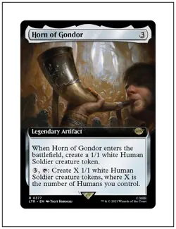 1x Horn of Gondor, Extended Art, LOTR, Magic MTG NM - Image 1