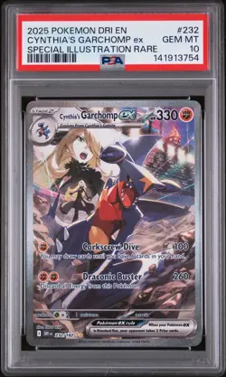 2025 POKEMON DRI EN-DESTINED RIVALS #232 CYNTHIA'S GARCHOMP EX PSA 10 - Image 1