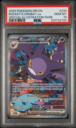 Team Rocket's Crobat ex PSA 10 SIR 234/182 Sv10: Destined Rivals Pokemon - Image 1