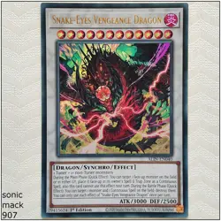 Snake-Eyes Vengeance Dragon - ALIN-EN040 - Ultra Rare 1st Edition Yugioh - Image 1