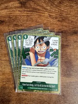 One Piece OP13-040 Rare Foil I Know You're Strong... 4x Play Set - Image 1