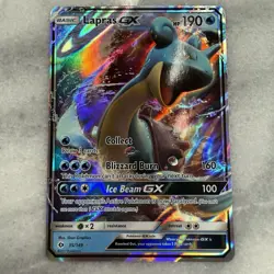 Lapras GX 35/149 Sun & Moon Base Set Full Art Ultra Rare Holo Pokemon Card NM - Image 1
