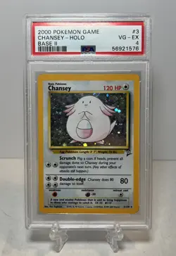 CHANSEY 3/130 Holo Rare Base Set 2 WOTC 2000 - Pokemon Card PSA 4 - Image 1