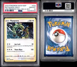 2024 Pokemon Rayquaza SWSH029 Black Star Promo Holo Card Cosmos PSA 10 - Image 3