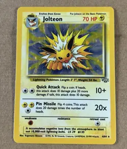 Pokemon TCG Jolteon Holo Rare Card 4/64 Near Mint Condition - Image 1