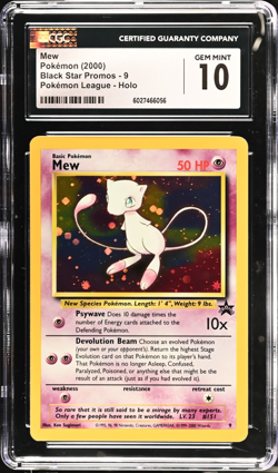 Mew # 9 Holo Pokemon League Black Star Promo 2000 CGC Gem Mint 10 - Image 1