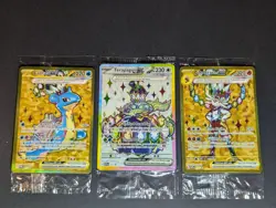 Pokemon: Sv07: Stellar Crown- Terapagos EX, Cinderace EX, Lapras EX -Gold Promos - Image 1