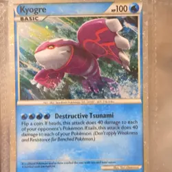 Pokemon Kyogre Shiny Holo Rare SL6 Call of Legends HP100 Destructive Tsunami - Image 1