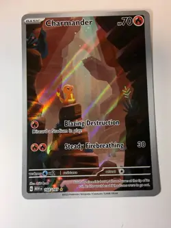 Charmander 168/165 Near Mint 151 English Illustration Rare Holo Pokemon - Image 3