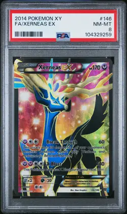 2014 POKEMON XY #146 FULL ART/XERNEAS EX PSA 8 - Image 1