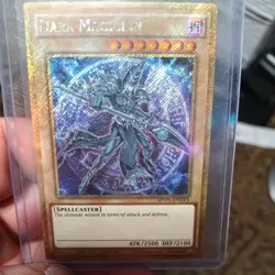 Yugioh Dark Magician MVP1-ENGV3 Limited Edition Gold Holo Secret Rare Gem Mint - Image 1