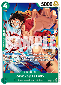 Monkey.D.Luffy PRB02-005 NM Red Bull Double Don Event Stamp Participation Promo - Image 1