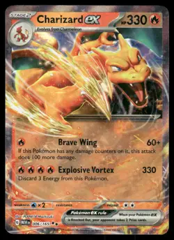 Pokemon Cards Charizard ex 006/165 151 Double Rare NM - Image 1