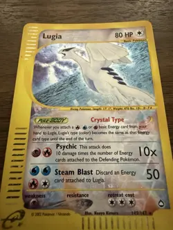 2002 Lugia Crystal Aquapolis Holo Card 149/147 - Image 2