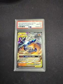 PSA 10 GEM 2019 Pokemon Reshiram & Charizard GX Tag Team #20 Unbroken Bonds PSA - Image 1