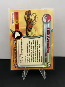 Pokemon #59 Arcanine Topps 1999 TV Animation Edition Series - Image 2