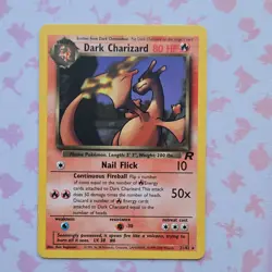 Pokemon TCG Dark Charizard Team Rocket Rare Unlimited Regular 21/82 80HP 2000 - Image 1