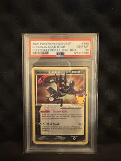 Pokemon TCG PSA 10 2021 Greninja Gold Star SWSH144 Celebrations Promo - Image 1