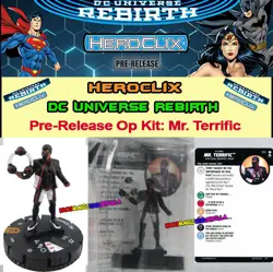 HEROCLIX DC UNIVERSE REBIRTH - Prerelease Op Kit 100 Mr. Terrific + Card NEW - Image 1