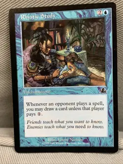 Rhystic Study - Prophecy - Magic the Gathering - Light Play - Image 1