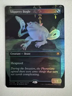 Magic The Gathering Lorwyn Eclipsed Slippery Bogle Borderless Foil NM - Image 1