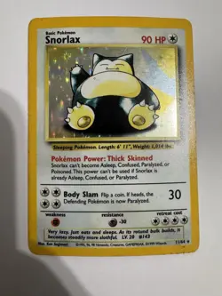 Pokemon 1999 Snorlax Holofoil Card#11/64 Base Jungle Set Card-RARE!!! - Image 1