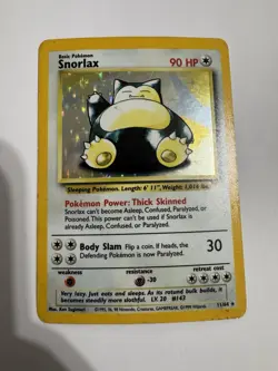 Pokemon 1999 Snorlax Holofoil Card#11/64 Base Jungle Set Card-RARE!!! - Image 2