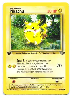 Pikachu 60/64 Common Jungle Pokemon 1st Edition MP - Image 1