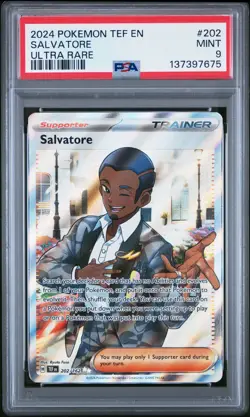 SALVATORE 202/192 - PSA 9 - 2024 POKEMON TEF EN-TEMPORAL FORCES ULTRA RARE - Image 1