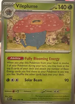 Pokemon 151 NON Holo Rare Vileplume - 045/165 - DECK EXCLUSIVE - Image 1