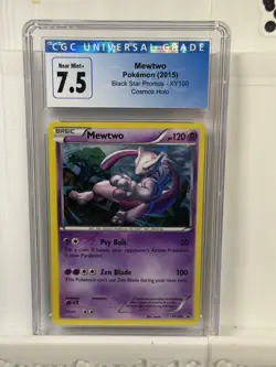 2015 Pokemon XY Black Star Promo Mewtwo #XY100 CGC 7.5 Near Mint+ - Image 1