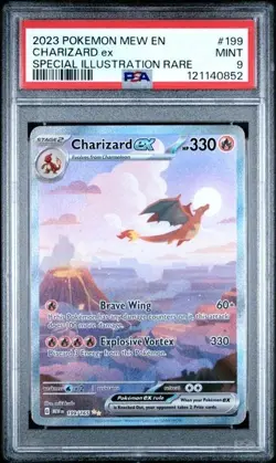 Charizard ex 2023 Pokemon 151 Mew EN Special Illustration Rare PSA 9 Mint #199 - Image 1