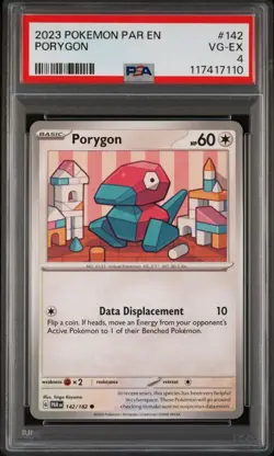 2023 Pokemon TVG Porygon 142/182 Scarlet+Violet Paradox Rift PSA 4 Pop 1 - Image 1