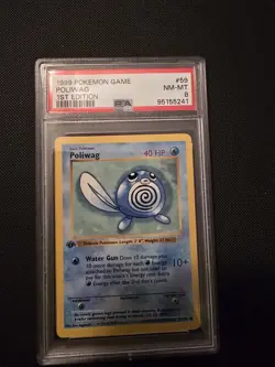 1999 Pokemon Game Poliwag 1st Edition Shadowless Base Set 59/102 PSA 8 - Image 1