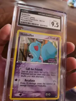 CGC 9.5 MINT + Pokemon Wobbuffet 56/110 Stamped Reverse Holo EX Holon Phantoms - Image 3