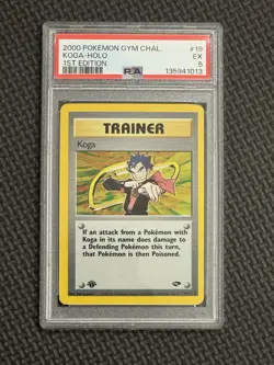 2000 Pokemon Gym Challenge Holo Rare Koga First Edition 19/132 PSA 5 - Image 1