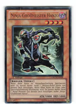 Yugioh NINJA-GROßMEISTER HANZO , orcs-de029 Ultra Rare deutsch Good 1. Auflage - Image 1
