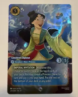 Lorcana ~ Mulan Considerate Diplomat 235/204 ~ Fabled Enchanted ~ Pack Fresh - Image 1