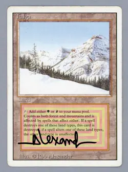 MTG Taiga- Signed -3rd Edition Magic the Gathering Card # 287 - Image 1