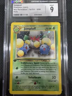 Pokemon TCG Neo Revelation 1st Edition Jumpluff Holo Rare 9/64 CGC MINT 9 - Image 1