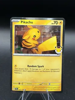 Pikachu 051/162 Pokemon Day 2026 Promo (Stamped Cosmo Holo) - Pokemon NM - Image 1