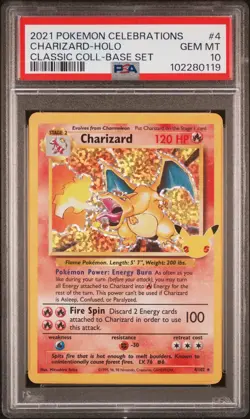 PSA 10 Charizard 4/102 Pokemon Celebrations Classic Collection Holo Rare English - Image 1